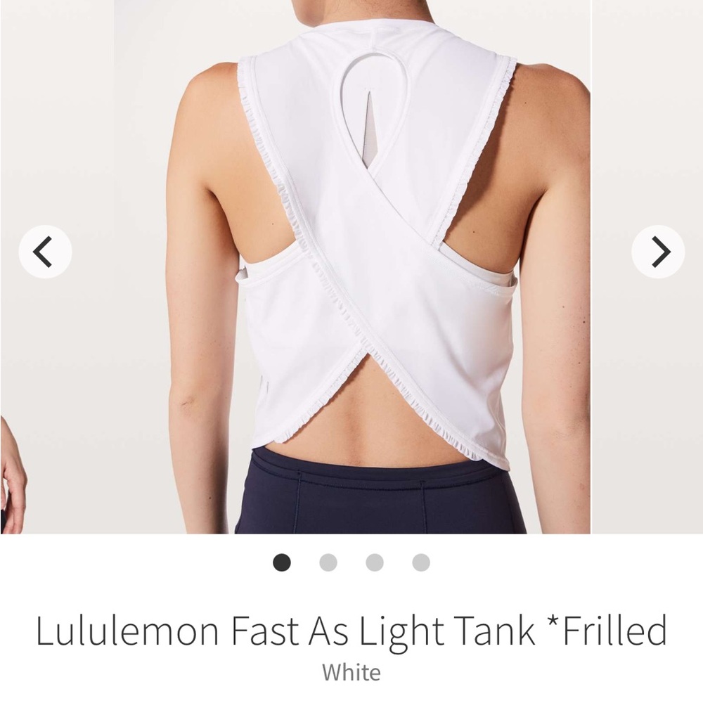 Lululemon White Frilled Tank Top